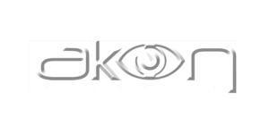 AKON Security logo with stylised text; the “o” in “Akon Security” is replaced by an eye graphic, highlighting the brand’s commitment to professional security services.