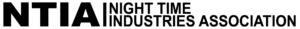 Black text reads NTIA Night Time Industries Association on a light grey background, highlighting the 2024 leadership of Michael Kill.