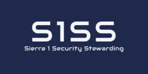 Logo with the text S1SS Sierra 1 Security Stewarding in white on a dark blue background, representing Sierra 1 Security’s professional approach to security stewarding and event security.