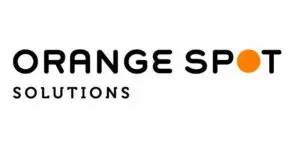 Orange Spot Solutions logo features an orange circle cleverly replacing the “O” in SPOT; the text reads “Orange Spot Solutions” in crisp black lettering on a clean white background.