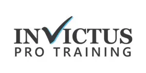 The Invictus Pro Training logo features a stylised tick seamlessly incorporated into the V of Invictus, highlighting the brand’s commitment to excellence. The words “Pro Training” appear below, representing Invictus Professional Training and its focus on delivering high-quality, professional training programmes.