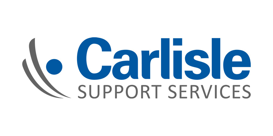 Carlisle Support Services logo with blue and grey text and a blue and grey abstract symbol on the left, representing Carlisle Security and their commitment to exceptional security services.