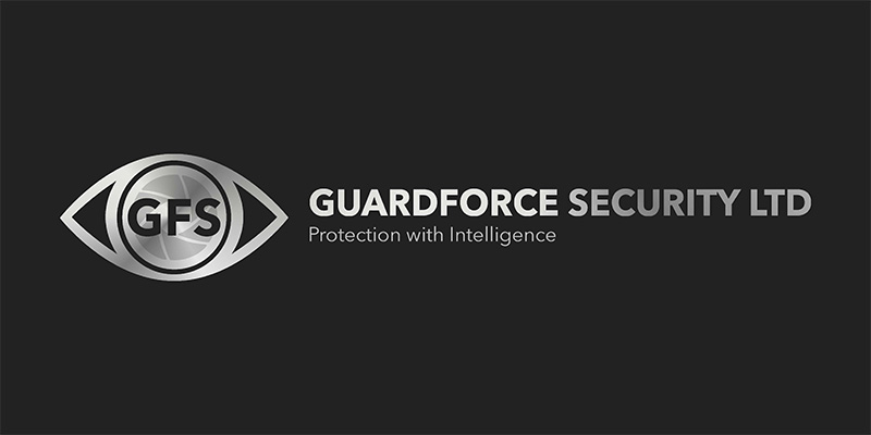Guardforce Security Ltd logo featuring an eye graphic with “GFS” and the tagline “Protection with Intelligence,” showcased on a dark background—an emblem that reflects Guardforce’s commitment to reliable security services.