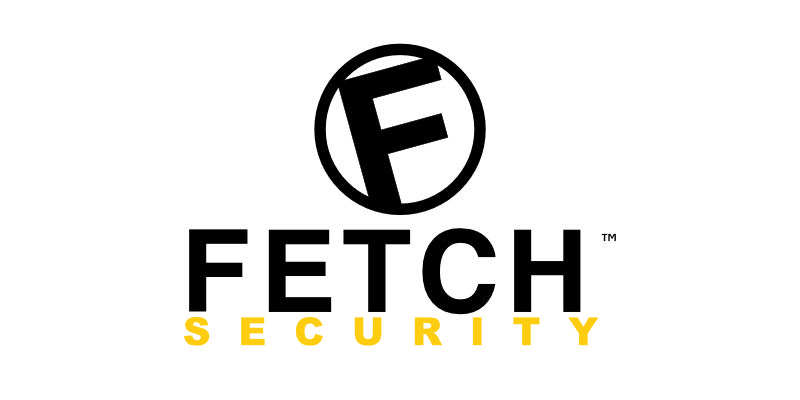 Logo with a tilted letter F inside a circle above the words FETCH in black and SECURITY in yellow on a white background, representing Fetch Fire & Security. Ideal for businesses seeking advanced security systems and reliable fire safety solutions.