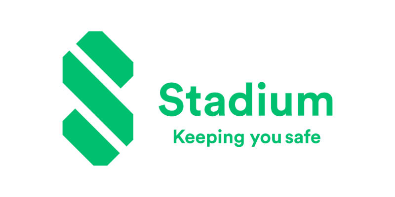 Green geometric S logo on the left, with the word Stadium Limited in green and the tagline Keeping you safe below in smaller green text, all on a white background—perfect for representing expertise in Traffic Management.