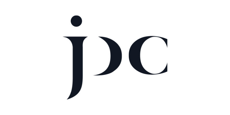 Stylised black lowercase letters jpc on a white background, using a modern, serif typeface, thoughtfully reflecting the professional identity of JPC Safety Limited.